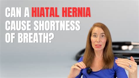 Most patients with <b>hiatal</b> <b>hernia</b> (HH) are asymptomatic; however, common symptoms include gastroesophageal reflux disease (GERD) and heart burn. . Can a hiatal hernia cause shortness of breath when walking